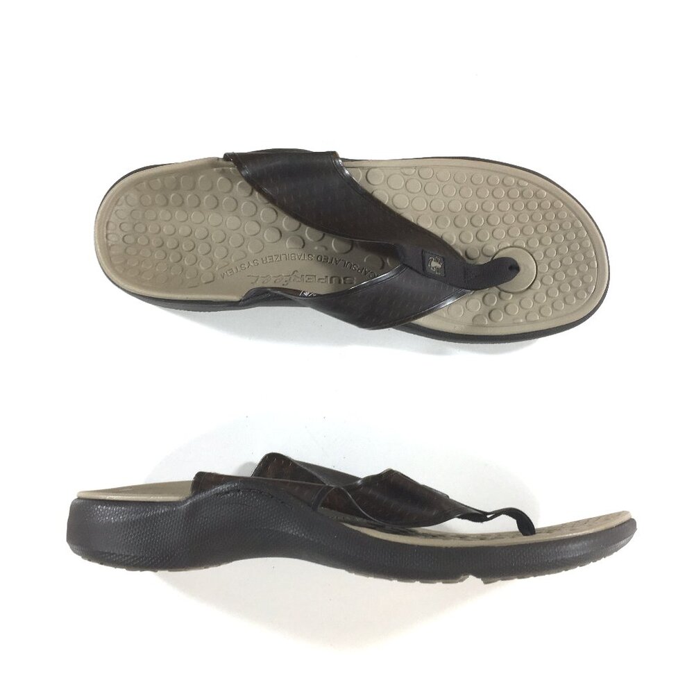 Superfeet Flip Flop Sandals Mens Size 14 Brown